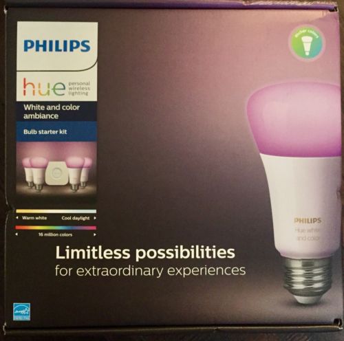NEW SEALED Philips Hue White and Color Ambiance 4-Bulb Starter Kit *LOWEST PRICE