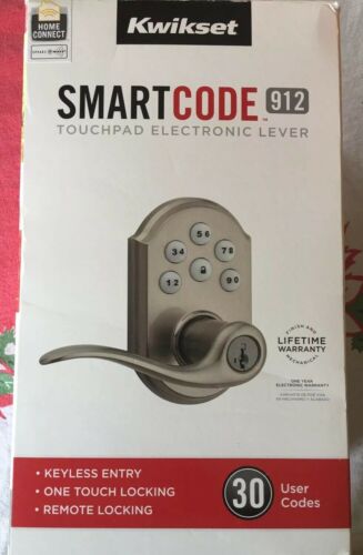 Kwikset SmartCode 912 Zigbee Traditional Leverset with Home Connect, Satin