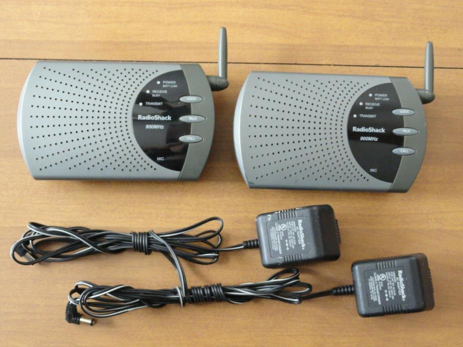 2 Radio Shack 43-3102 900Mhz Wireless Intercom w/Audio and Weather Radio Input