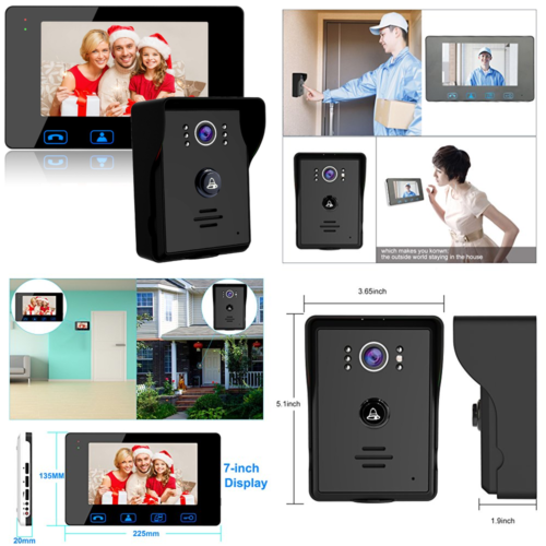 Video Door Phone Doorbell Wires Intercom Monitor 7