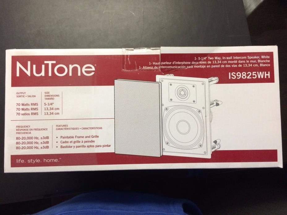NuTone Two Way IN-Wall Intercom Speaker, White Model IS9825WH