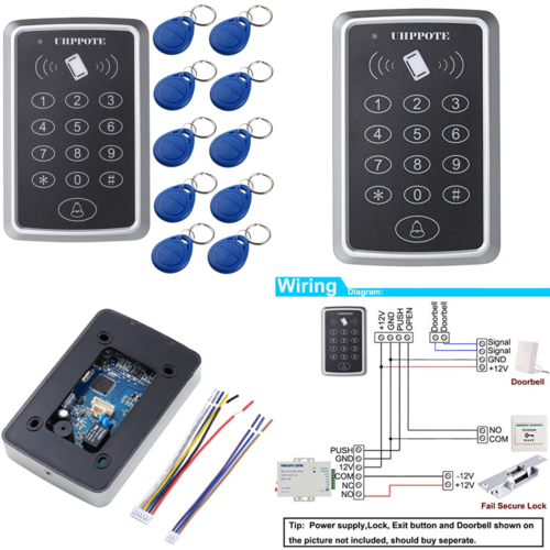 125Khz Single Door Proximity RFID Card Access Control Keypad W 10Pcs Keyfobs