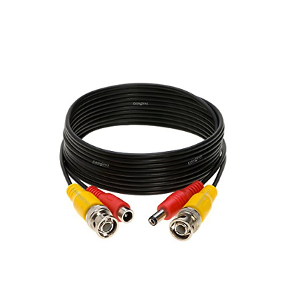 20FT Black Premade BNC Video Power Cable / Wire For Security Camera, CCTV, DVR,