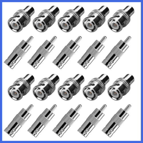 10 Packs BNC Male Plug To RCA Female Jack & Socket Adapter Connector 20X Male/Fe
