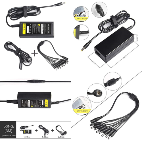 Security Camera Power Adapter W 8 Way Splitter For Lorex Cameras Fits DVR/NVR/AH