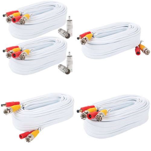 BNC Video Power Cable 2 Pack 50 Ft Pre Made All In One Security Camera FT
