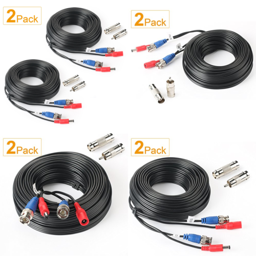 2Pack 50Feet BNC Vedio Power Cable Pre Made Al In One Camera Video X 2Pcs