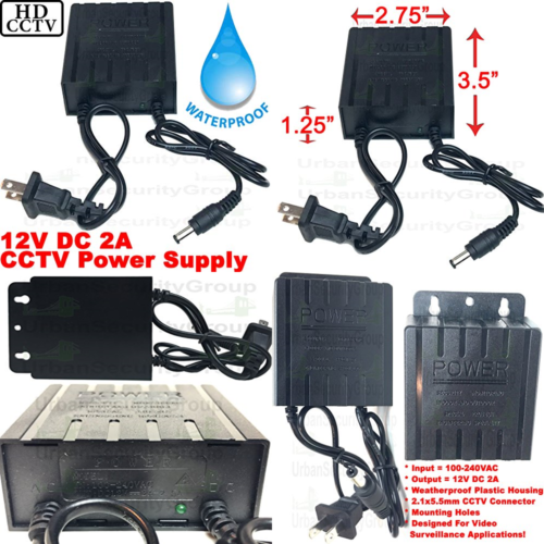 USG Business Grade 12V DC 2A CCTV Camera Power Supply Input 100 240VAC Output We