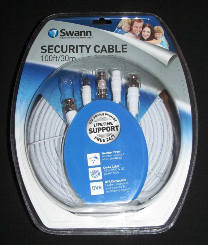 Swann 100ft BNC Cable, Video & Power for Surveillance/ Security Cameras - SW-CAB