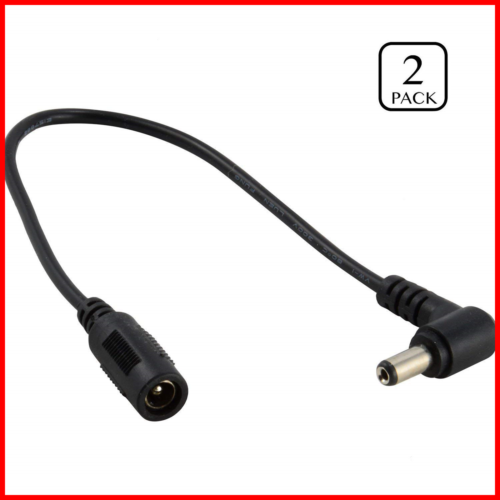 2PACK 2.1Mm X 5.5Mm DC 12V Adapter Cable Plug Extension Male To Female