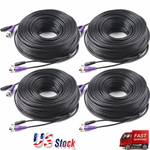100Ft security camera BNC video power cable CCTV DVR surveillance wire cord HD