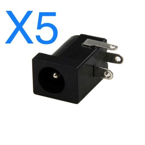 (5 PCS) 5.5mm x 2.1mm Female DC Power Socket Jack Plug Solder Terminals 12V 24V