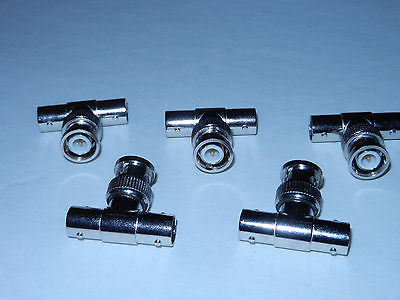 CCTV BNC Male To Dual Female Converter Adapter CCTV Cameras 5PCS FREE SHIPPING