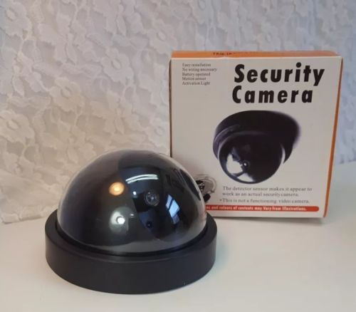 Fake Security Camera Dome Activation Light Dummy Security