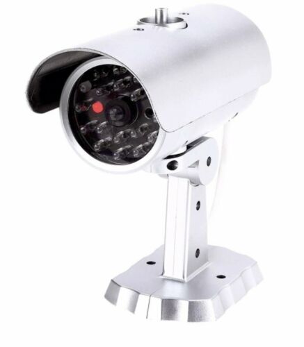 Mock Security Camera- White, Blinking Red Light.