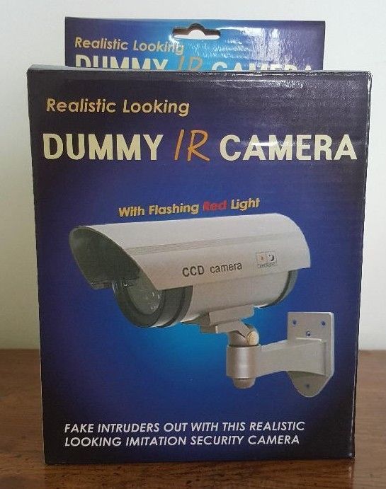 2 Dummy IR Bullet Fake Surveillance CCTV Security Camera w/ Flashing Red Light