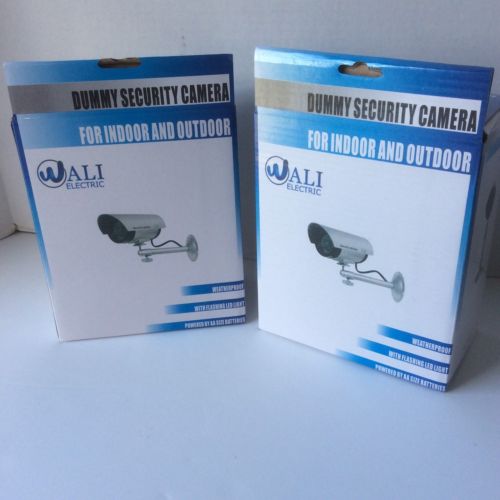 2 Dummy Bullet Security Cameras Fake Surveillance CCTV Wali Indoor Outdoor