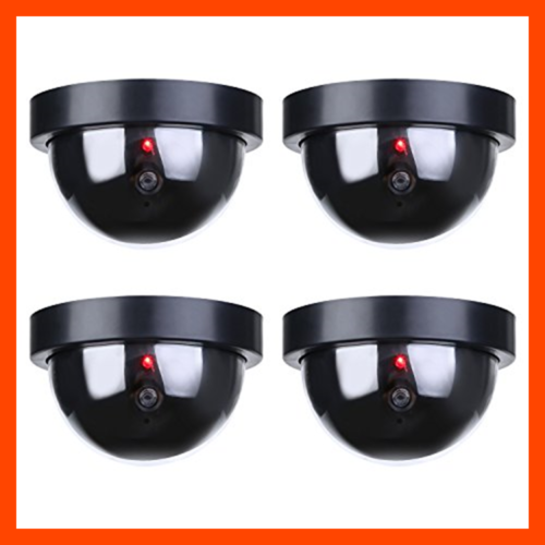 Dome Dummy Fake Security CCTV Camera Simulation Monitor W LED Blinking Light Out
