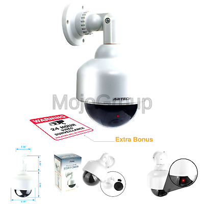 Fake Security Camera, Dummy Camera Dome Shaped Decoy Realistic Look Surveilla...