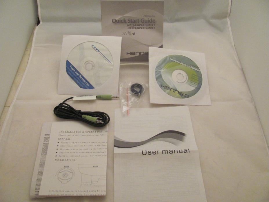 HANNS-G CCTV CD - MANUAL - GUIDE - AUDIO CABLE