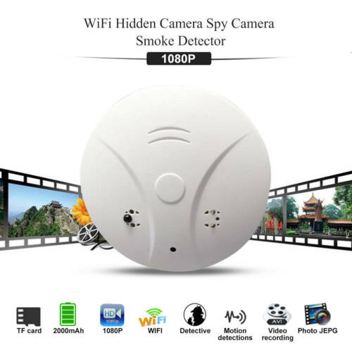 Remote WiFi Hidden Security Camera Spy Smoke Detector HD 1080P Control