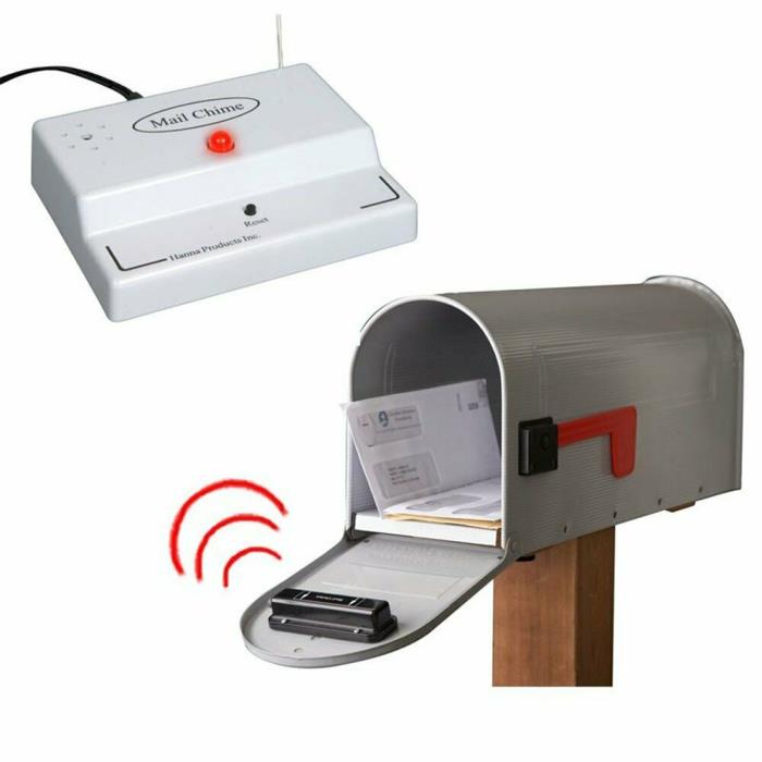 Mail Chime Wireless Transmitter & Audible Arrival Alert Receiver w/ Bright LED N