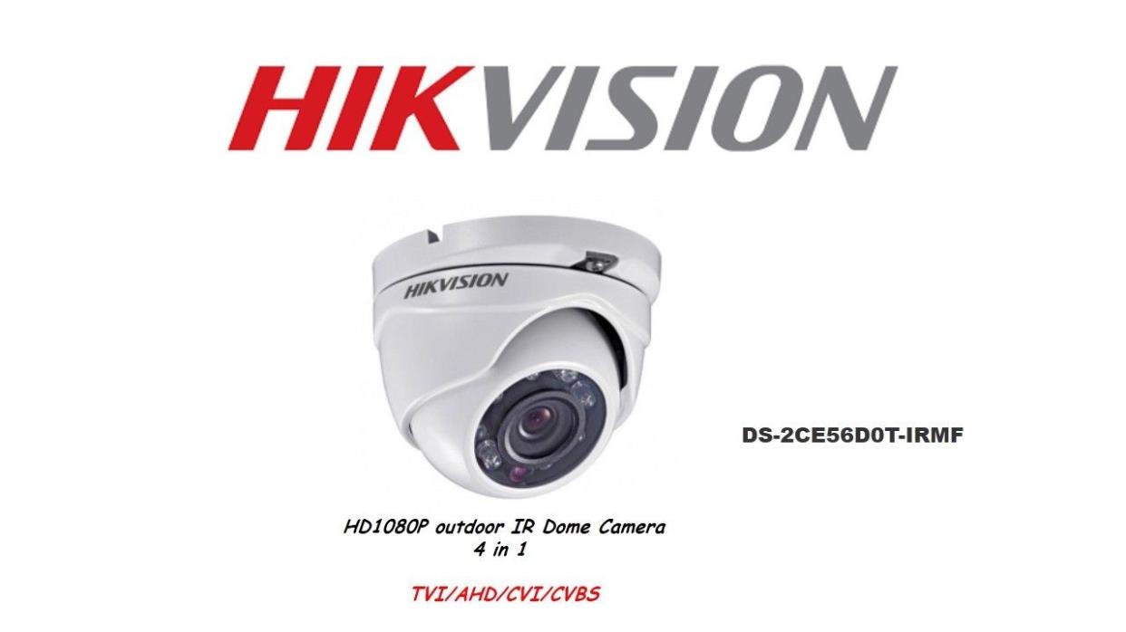 Hikvision DS-2CE56D0T-IRMF HD1080p outdoor IR 2MP  Dome Camera TVI/AHD/CVI/CVBS