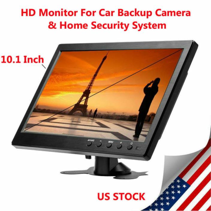 10.1 inch HD Monitor TFT LCD TV & PC Screen AV/RCA/VGA/HDMI Input for Security