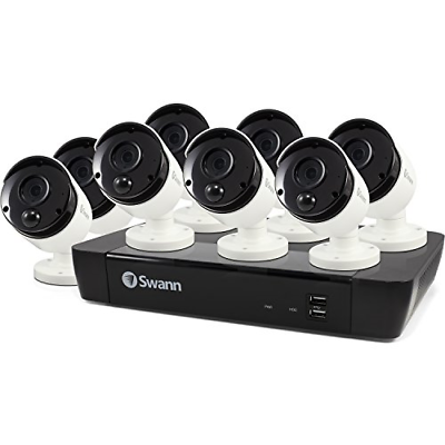 Swann 4K Ultra HD NVR Security System, 8 Channel 2TB NVR with 8 x 4K 8MP Cameras