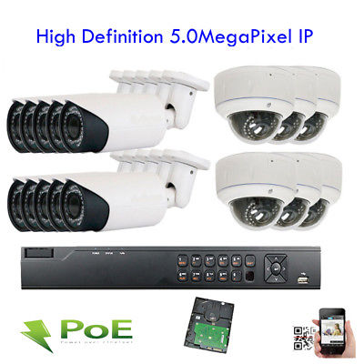New 16CH 5MP IP NVR Camera Surveillance Max 1920P VGA HDMI PTZ 9 Security System