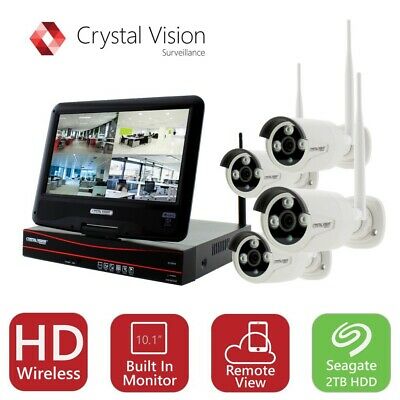 Crystal Vision HD Wireless Security  System 2TB Hard Drive All-in-One NVR CCTV
