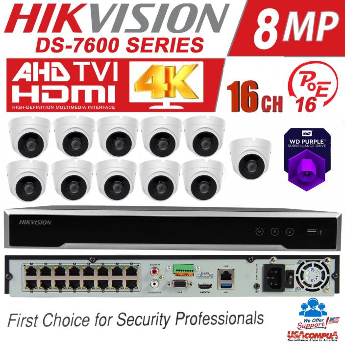 Hikvision SECURITY CAMERA SYSTEM 11 X 4MP POE CAMERA 4TB Hard Disk