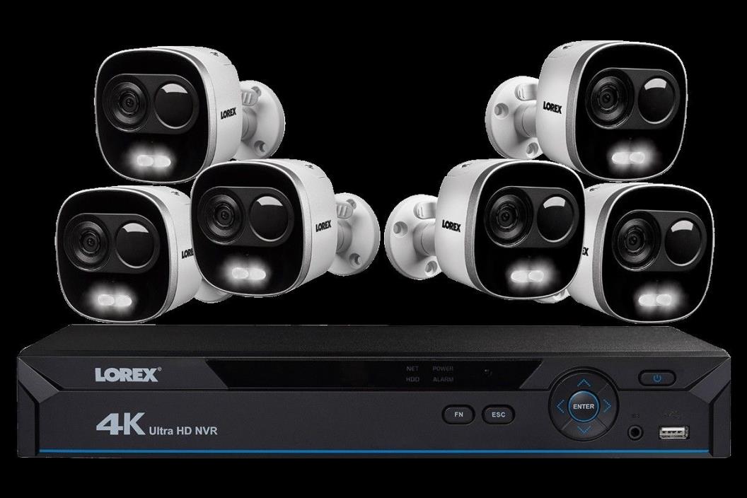 Lorex Active Deterrence Network Security System LNR826KX 6 4K Cameras 8 Channel