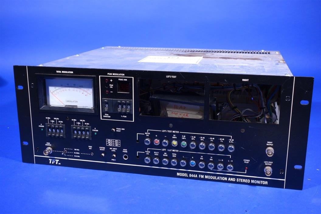 TFT TIME & FREQUENCY TECHNOLOGY 844A MOD MONITOR RACK MOUNT FM RADIO EQUIPMENT