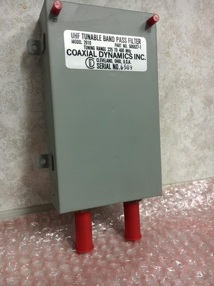 Coaxial Dynamics 505527-1, 2910 UHF Tunable Band Pass Filter 225-400 MHz