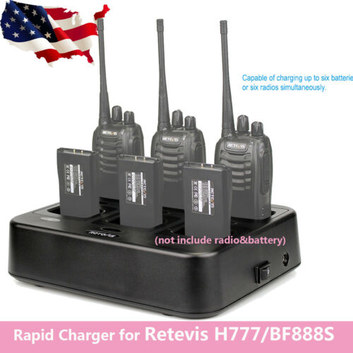 Retevis RTC777 Six-Way Charger for Retevis H777/Baofeng 888S Two-way Radio US