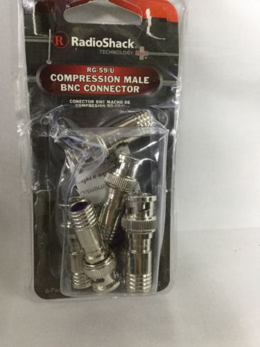 Radio Shack RG-59/UCompression Male BNC CONNECTOR - 6 Pack