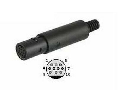 10-pin Female Mini Din Solder-On Connector - Pan Pacific MD-10S-P