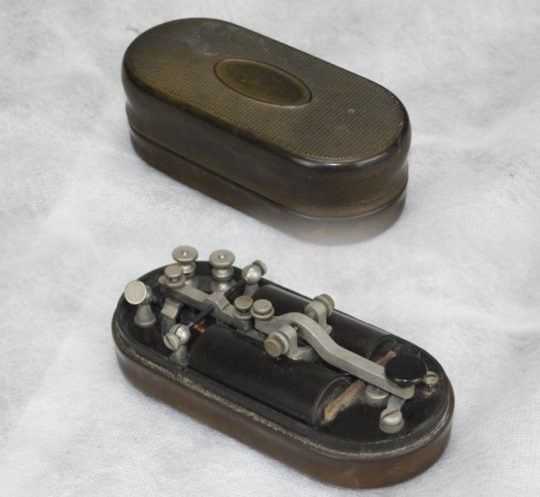 RARE 1870S WESTERN ELECTRIC LINEMAN'S POCKET RELAY TELEGRAPH KEY SET SUPERB