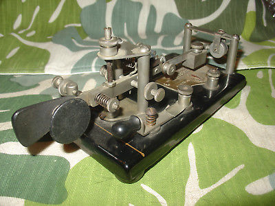 1928 Vibroplex Lightening Bug 796 Fulton St NY SN 103030 Black Cast Base