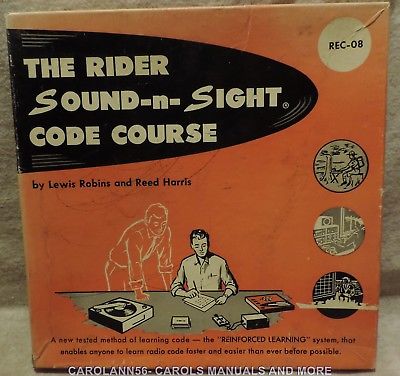 RIDER SOUND-N-SIGHT CODE COURSE 3- 33 1/3 RPM Records NOVICE Course 1959 #REC-08