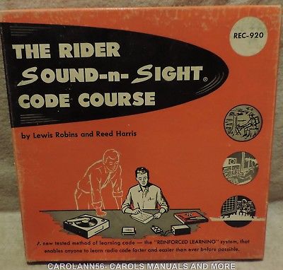 RIDER SOUND-N-SIGHT CODE COURSE 3- 33 1/3 RPM Record ADVANCED 1959 #REC-920