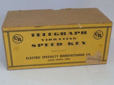 NEW OLD STOCK ORIGINAL BOX CEDAR RAPIDS SPECIAL VIBRATING TELEGRAPH SPEED KEY