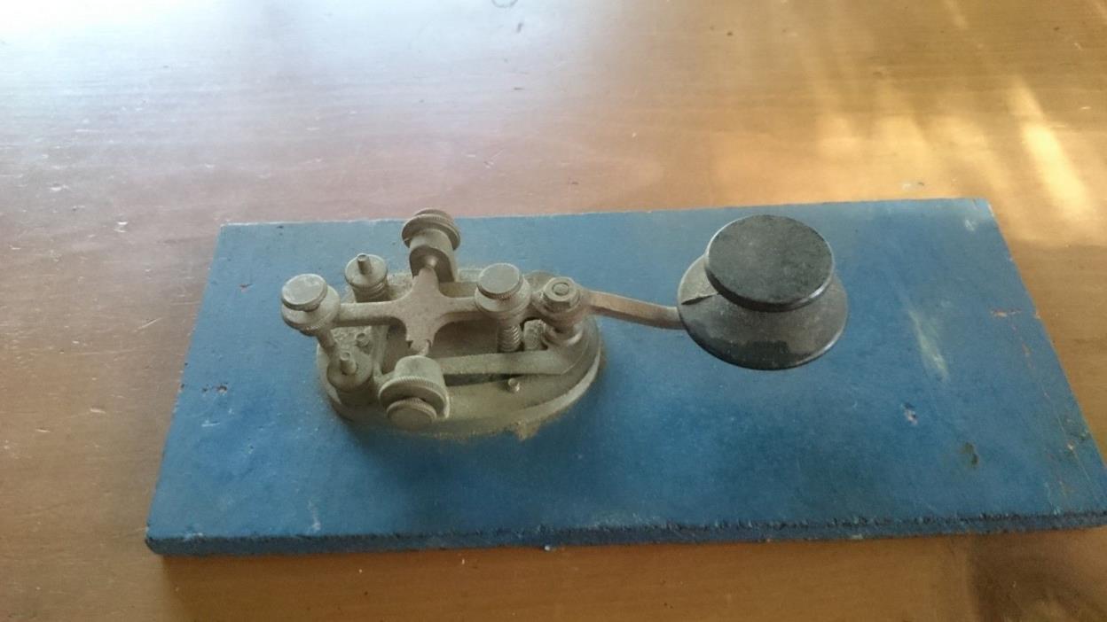 Telegraph Key Bug Wood Base  Morse Code VINTAGE ANTIQUE