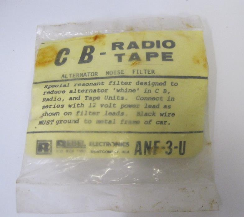 Vtg New 12 Volt CB Radio Alternator Noise Filter ANF-3-U Rebel Electronics