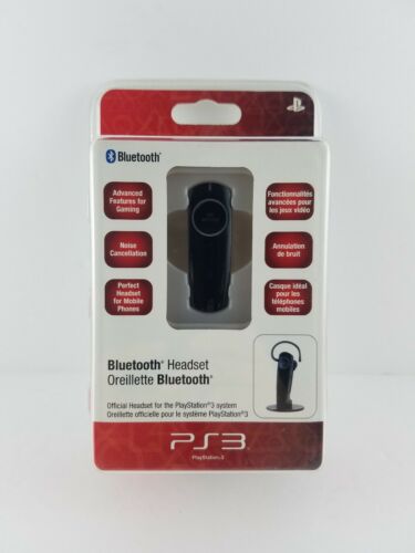 Rare New Sony Playstation PS3 Official Bluetooth Headset Black Ear Hook Headset
