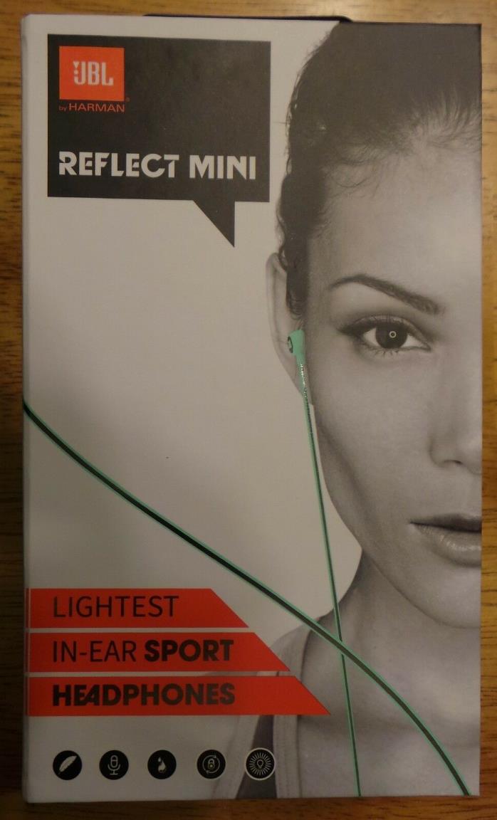 JBL REFLECT MINI In Ear Wired Sweatproof Sport Headphones with Mic, Teal