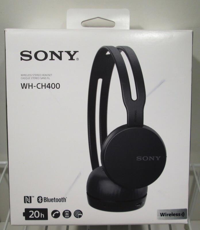 Sony WH-CH400 Black Wireless Headband Headsets - New Open Package