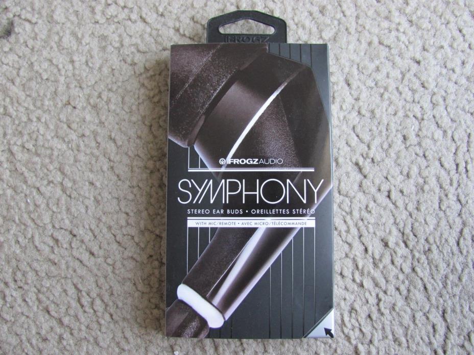 Brand New iFrogz Audio Symphony Stereo Earbuds with Mic/Remote Black IF-SYM-BLK