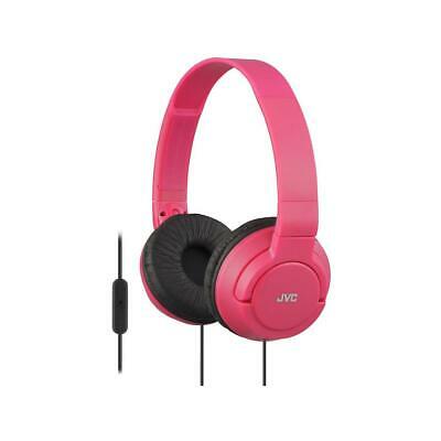 JVC HA-SR185 Lightweight Foldable On-Ear Headphones with Remote and Mic, Red